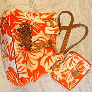 Michael kors marina floral canvas shoulder bag